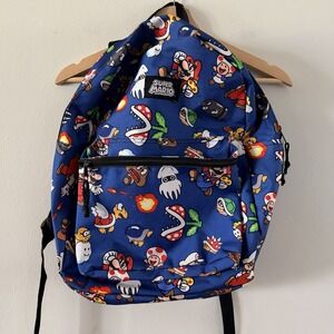 Super Mario Bros Backpack Kids Nintendo Game Blue